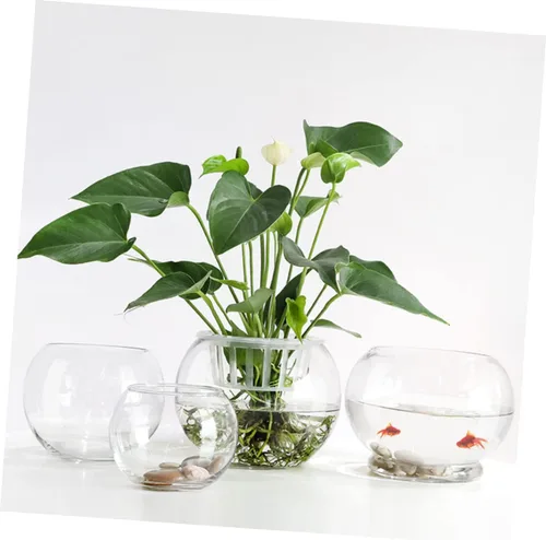 Miniatura 7 de ARTIBETTER Jarrón hidropónico de vidrio transparente, 2 piezas, decorativo para escritorio, para oficina en casa y hotel, para flores eternas