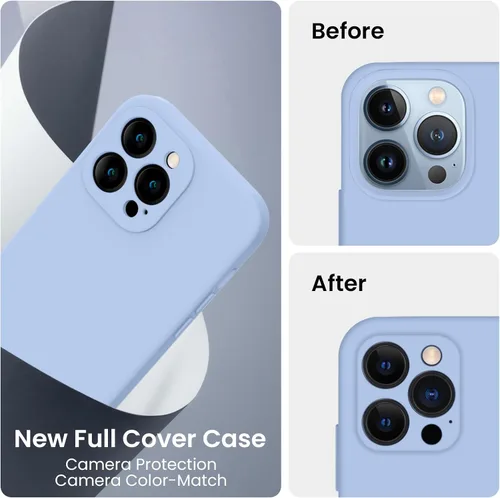Miniatura 3 de FireNova Funda diseñada para iPhone 13 Pro Max, funda de silicona [protección de cámara] con [2 protectores de pantalla], forro interior de Azul