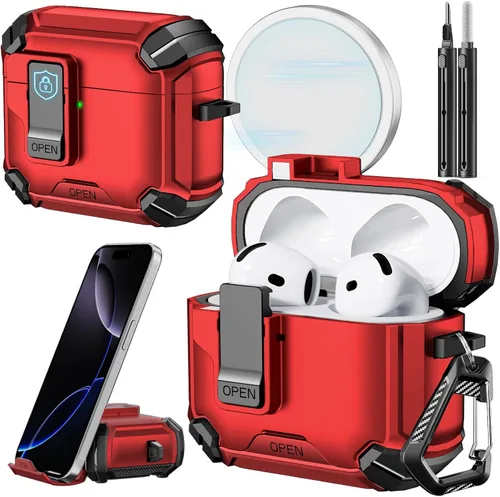 Miniatura 52 de Inesore for AirPods Pro 3 Case (2025) with Phone Stand Design, Compatible with MagSafe, Auto-Locking Case Cover for Air Pods Pro 3rd with Cleaning