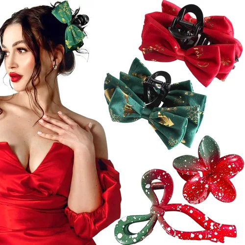 Miniatura 10 de GQLV Pinzas de garra para el cabello con flores - 4 piezas para cabello grueso, fuerte agarre antideslizante, hawaianas, pinzas grandes y bonitas
