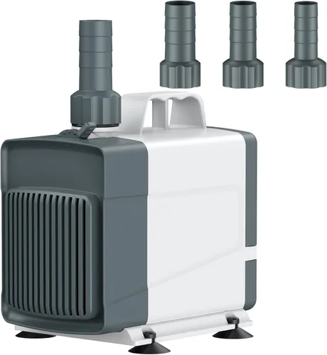 Pawfly Bomba de fuente de 1060 GPH, bomba de agua sumergible de 85 W con elevación alta de 14.8 pies y 3 boquillas, bomba de fuente de agua