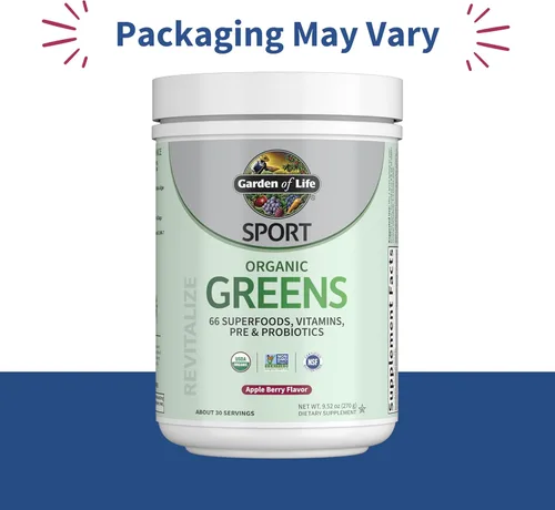 Miniatura 2 de Garden of Life Sport Nutrition Verdes y superalimentos en polvo para mujeres y hombres, bayas de manzana, mezcla orgánica, espirulina, fruta