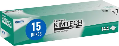 Kimtech 34256CT KIMWIPES - Limpiadores para tareas delicadas, 1 Hoja, 14 7/10 x 16 3/5, Caja con 140 (Cartón con 15 Cajas)