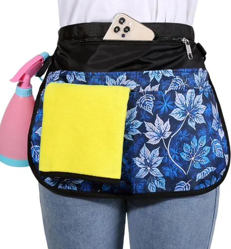 Miniatura 11 de Bafelia Delantal Organizador de Limpieza de Tamaño Pequeño para Mujeres con 5 Bolsillos, Suministros de Limpieza Profesionales Impermeables