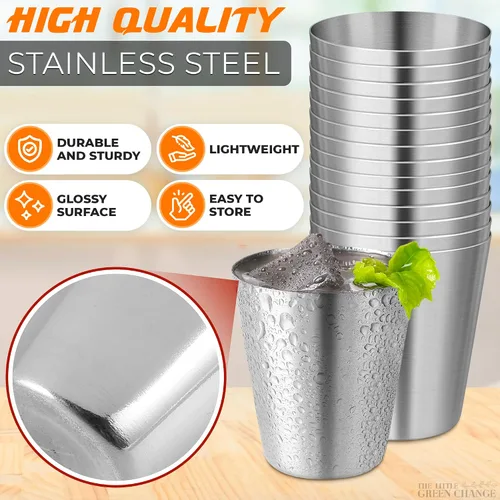 Miniatura 3 de Vasos de chupito de acero inoxidable de 1.0 fl oz/1 oz – Paquete de 15 vasos de chupito de metal irrompibles con elegante acabado pulido