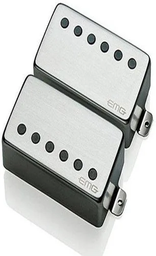 Miniatura 4 de Set de pastillas humbucker para puente y cuello de guitarra EMG 57/66, cromo negro Negro chrome
