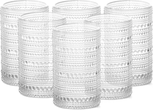 Miniatura 6 de D&V By Fortessa Jupiter - Vaso para bebidas heladas, 385 ml, juego de 6 Rojo