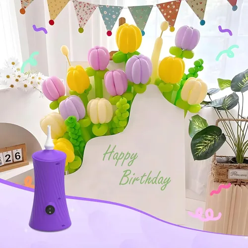 Miniatura 5 de 206 Balloon Pump Electric Air Pump for Long Balloon Inflator Blower for Foil Twisty Animal Balloons for Birthday Party Celebration Balloons Morado