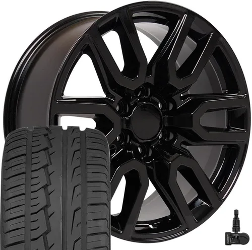 Miniatura 9 de OE Wheels CV36 20x9 Llantas negras brillantes de 20 pulgadas, juego de 4, ruedas de 6 x 139.7 – TPMS opcional y paquetes de neumáticos y llantas