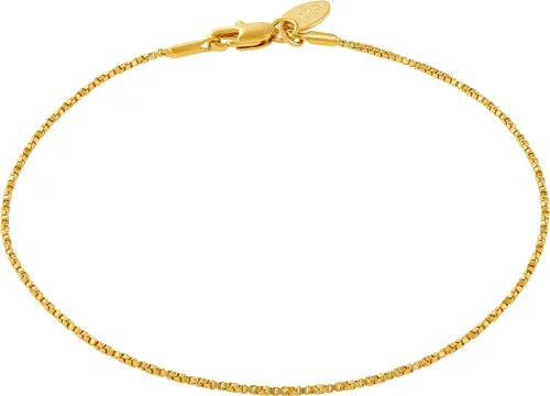 LIFETIME JEWELRY Tobillera de cadena de caja trenzada para mujeres y hombres, chapada en oro real de 24 quilates, Metal, no aplica