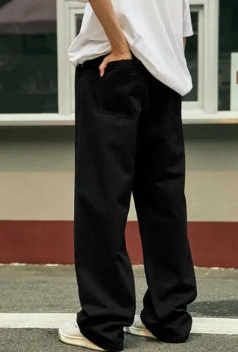 Miniatura 3 de Jeans holgados para hombres y mujeres, pantalones clásicos de patinadora Y2K, pantalones lisos 2023, jeans casuales de pierna ancha, pantalones