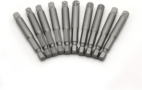 TEMO Juego de brocas de adaptador de extensión de enchufe de alimentación de 1/4 de pulgada de 10 piezas para destornillador de impacto