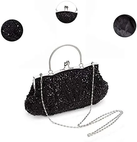 Miniatura 6 de Tmore Bolso de noche grande con diseño de lentejuelas y cuentas