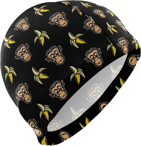 Miniatura 6 de Gorra de natación unisex para adultos, diseño divertido creativo de poliéster