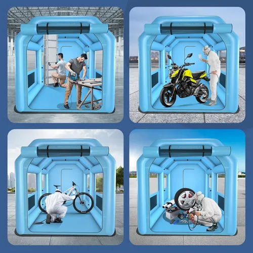 Miniatura 6 de Cabina de pintura inflable de 13.5 x 8.5 x 8.5 pies, cabina de pulverización inflable con un soplador de 750 W y sistema de filtro de aire, cabina