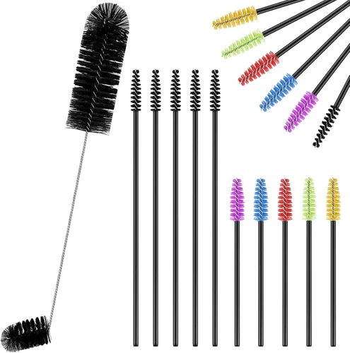 Cepillo de limpieza para comederos de colibríes, 19 piezas, 3 tamaños, mini nailon de doble cabeza 2 en 1, cepillo para colibríes difícil de