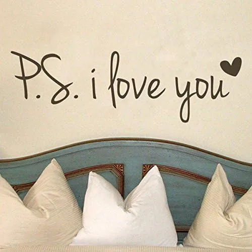 Miniatura 2 de DigTour WallArt Vinilo con texto en inglés "PS, I Love You" (texto en inglés "Love You")