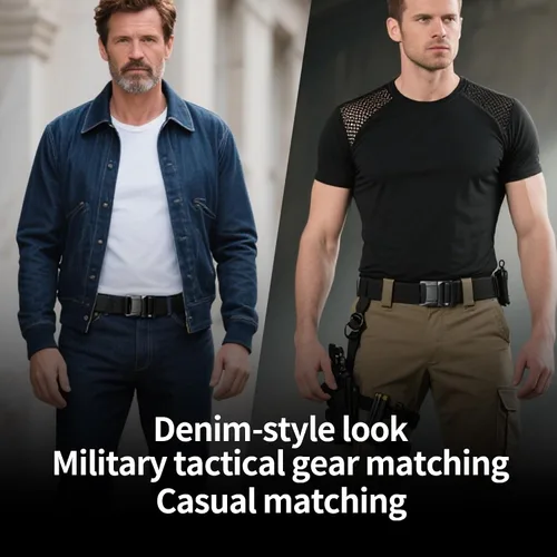 Miniatura 8 de Cinturones de nailon de estilo militar ajustable para hombre con hebilla de metal