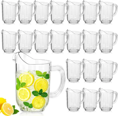 Miniatura 9 de Tessco for you - 1 jarra de plástico transparente de 60 onzas para restaurante, jarra de agua grande, jarra para servir leche, té, jugo de bebida