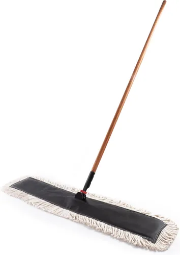 Miniatura 7 de Matthew Cleaning - Cabezales de repuesto para trapeador de polvo desechable de algodón de alta resistencia de 36 pulgadas con hilo de extremo Negro