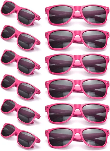 SUNOVELTIES Paquete de 12 lentes de sol de colores neón clásicos retro para fiestas, unisex para adultos