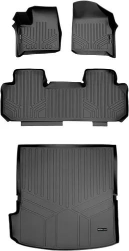 Miniatura 31 de SMARTLINER Juego de alfombrillas de piso de 2 filas compatibles con Chevrolet Traverse 2011-2017