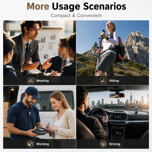 Miniatura 3 de Cámara Corporal 4K con Grabación de Audio y Vídeo, Cámara Ponible Mini de 128GB con Cordón Magnético, Cámara Corporal para Viaje, Ciclismo