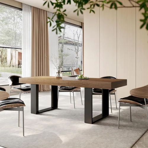 Miniatura 3 de STHOUYN Mesa de comedor rústica extensible de estilo granja para 8 10, 70.9" (86.6") x 31.5", Mesa de comedor rectangular para 6-10, Mesa de cocina
