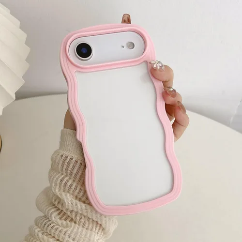 Miniatura 68 de QLTYPRI Funda compatible con iPhone 7/8/SE, bonita funda transparente con marco ondulado rizado para niñas y mujeres, funda protectora de TPU
