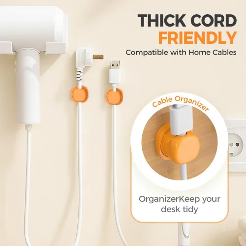 Miniatura 2 de Organizador magnético de cables de carga 2026, paquete de 6 clips de organización de cables con adhesivo para teléfono, soporte de almacenamiento