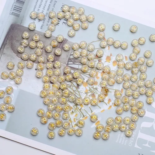 Miniatura 4 de 1000 cuentas de letras que brillan en la oscuridad del alfabeto, cuentas acrílicas de la A a la Z, cuentas redondas y planas luminosas de 0.157 x