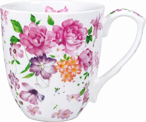 Miniatura 8 de Taza de café floral de porcelana de hueso de 14 onzas con asa, elegante taza de café, té, regalos de cumpleaños de Navidad para mujeres, hombres