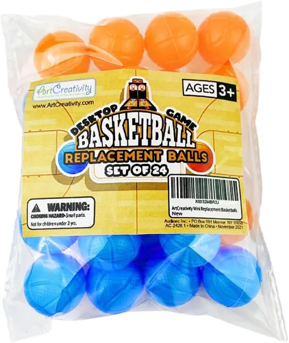 Miniatura 7 de ArtCreativity Mini Basketball Tabletop Game with 20 Mini Balls or 24 Replacement Balls, 2-Player Desktop Arcade Basketball Toy for Kids and Adults