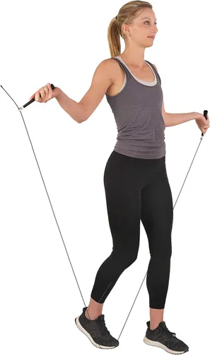 Miniatura 6 de Sunny Health & Fitness Cuerda de saltar de ejercicio para fitness, cuerda de saltar ligera y portátil con asas duraderas y cuerda de ejercicio