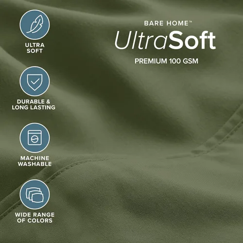 Miniatura 13 de Bare Home Hotel Luxury - Juego de sábanas tamaño individual, extra suave, 4 piezas, bolsillos profundos, ajuste fácil, refrescante y transpirable