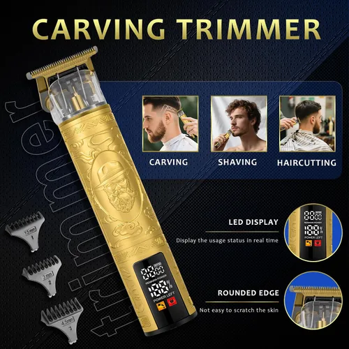 Miniatura 3 de Cortadora de pelo profesional y recortadora de barba para hombres, maquinilla de afeitar eléctrica y kit de aseo, cortapelos inalámbrica recargable