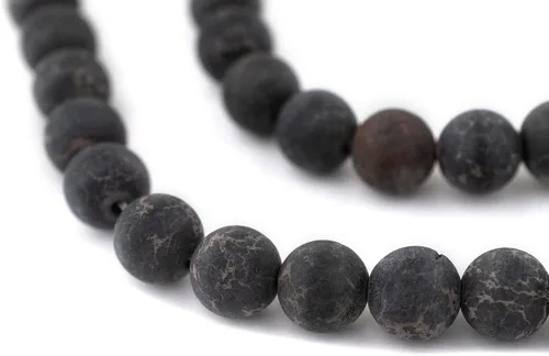 Miniatura 22 de The Bead Chest Cuentas de Jade Blanco Mate Redondas (8mm): Piedra Preciosa Orgánica Redonda Esférica de Energía con Poder de Sanación para Hacer