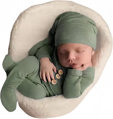 Miniatura 12 de Traje de fotografía para recién nacido, traje de bebé niño y niña, sesión de fotos de ganchillo, ropa de ganchillo, sombrero, pantalones, accesorio