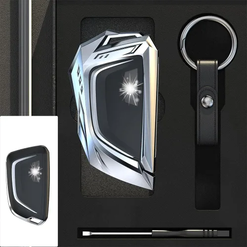 Miniatura 3 de Funda protectora de metal de aleación de zinc para Cadillac Escalade CT4 CT5 2020-2022 3/4/5/6 botones