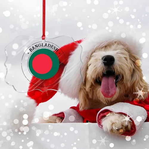 Miniatura 7 de Decoraciones para árbol de Navidad de Bangladesh, adornos de bandera nacional de Bangladesh para árbol de Navidad, regalo de recuerdo de país
