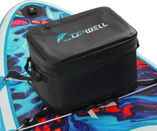 UPWELL Accesorios para tablas de remo – Bolsa impermeable de SUP Cooler Deck Bag, PVC Dry Bag, 30 latas Surf Kayak Cooler Negro