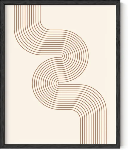 Miniatura 45 de HAUS AND HUES Impresión artística neutra para pared, decoración bohemia de mediados de siglo, arte lineal y diseño geométrico, semicírculo negro