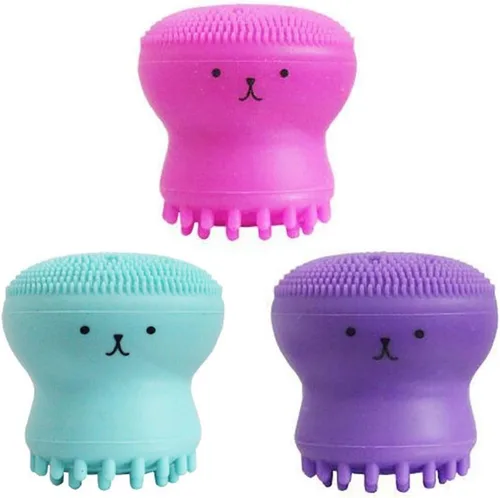 Miniatura 14 de Cute Little Octopus - Cepillo de limpieza facial de silicona para limpieza profunda, exfoliación, removedor de maquillaje, masaje (1 unidad, verde)
