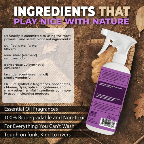 Miniatura 5 de Spray ambientador de tela, 32 oz. Spray removedor de olores 'lavanda'. Desodorizador de zapatos, desodorante de alfombras, eliminador de olores