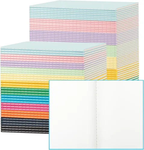 Miniatura 9 de Paquete de 24 cuadernos en blanco coloridos para escritura, diarios al por mayor, libros de composición A5, 21x14 cm, 60 páginas, 30 hojas