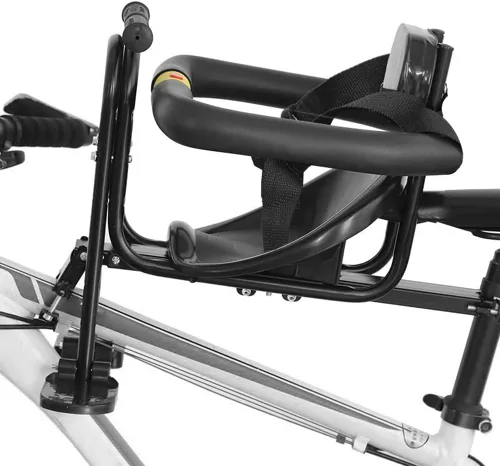 Asiento delantero de bicicleta para niños con pedales y soporte para niños de 1 a 3 años de edad, sillín delantero estable portátil para bicicleta