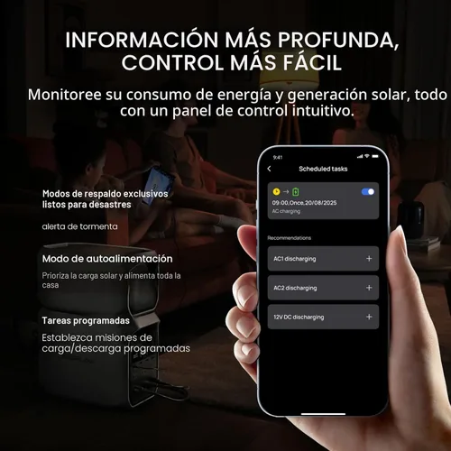 Miniatura 7 de EF ECOFLOW Estación de energía portátil DELTA 3 Classic, batería LiFePO4 de 1024 Wh, salida de 1800W AC/100W USB-C, carga rápida de 1 hora