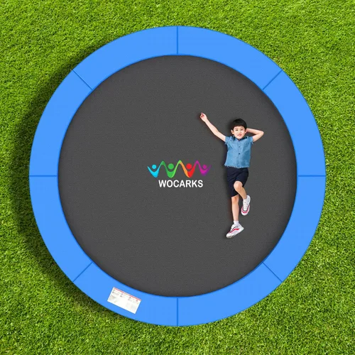 Miniatura 4 de Almohadilla para Trampolín, 10ft 12ft 14ft 15ft 16ft Almohadilla de Seguridad de Repuesto para Trampolín, Impermeable y Resistente al Desgarro Azul