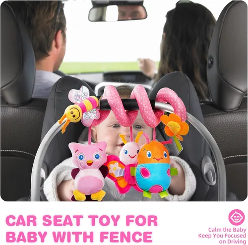 Miniatura 3 de Jollybaby Juguetes para Cuna Cochecito Asiento de Auto para Bebé 0-3-6-9-12 Meses, Juguetes Sensoriales Colgantes para Tiempo Boca Abajo para Recién