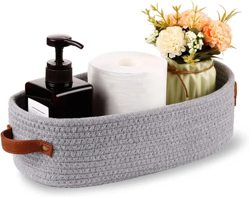 Miniatura 19 de Cesta para Inodoro, Cesta de Almacenamiento Tejida para la Parte Superior del Tanque del Inodoro, Decoración del Hogar Estilo Granja, Cestas